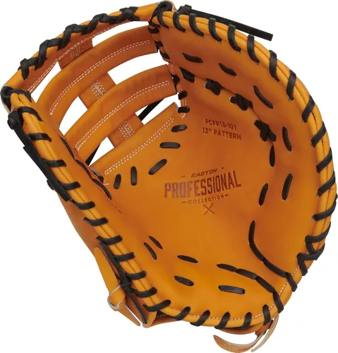 Vista 2 de Easton Professional Collection Fastpitch Softball Glove Bronceado/Negro Web de barra doble de poste único