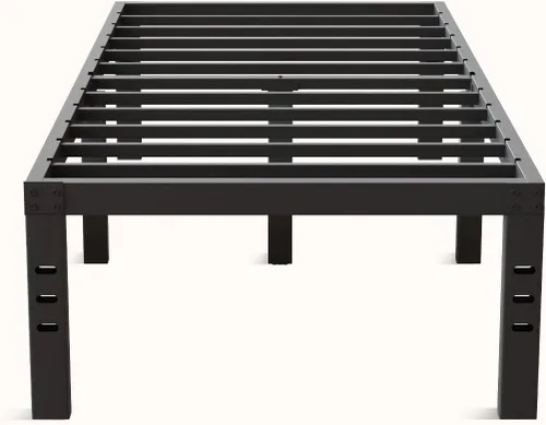 Vista 8 de Novilla - Base de cama individual, plataforma de metal de 14 pulgadas con espacio de almacenamiento debajo de la cama, soporte de listones de acero