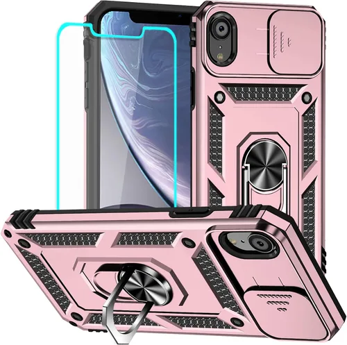 Vista 39 de HNHYGETE Funda para iPhone 12 Pro Max con protector de pantalla: [grado militar de 20 pies probada en caídas] Funda protectora para cámara Negro