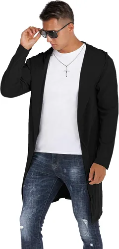 Vista 3 de Suéter largo con capucha y bolsillos para hombre de RAGEMALL