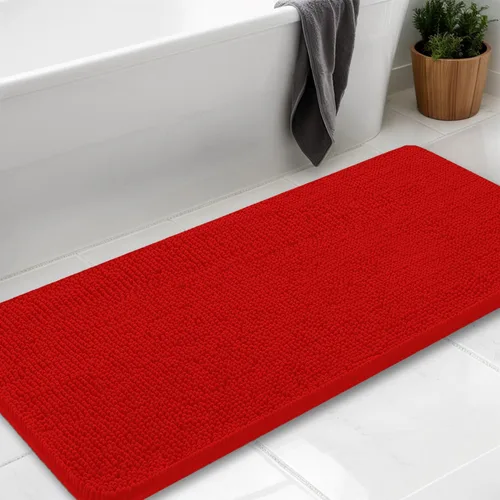 Vista 19 de Alfombras de baño en forma de U, alfombras de baño de felpilla súper absorbentes y respaldo antideslizante de PVC fuerte para inodoros, lavables a