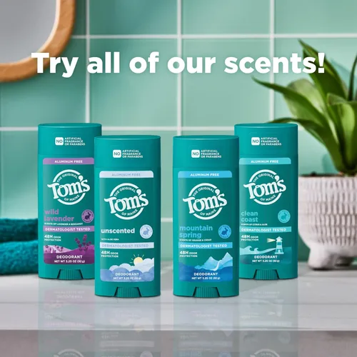 Vista 8 de Tom's of Maine Clean Coast - Desodorante natural para hombres y mujeres, sin aluminio, sin fragancias, tintes ni conservantes artificiales, sin