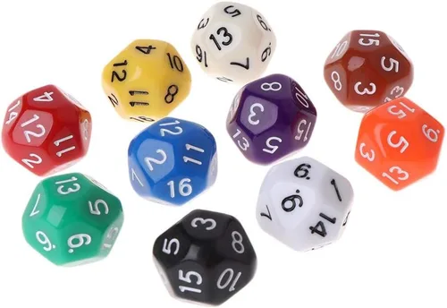 Vista 8 de Juego de 10 dados poliédricos D16 para Calabozos y Dragones de 16 caras
