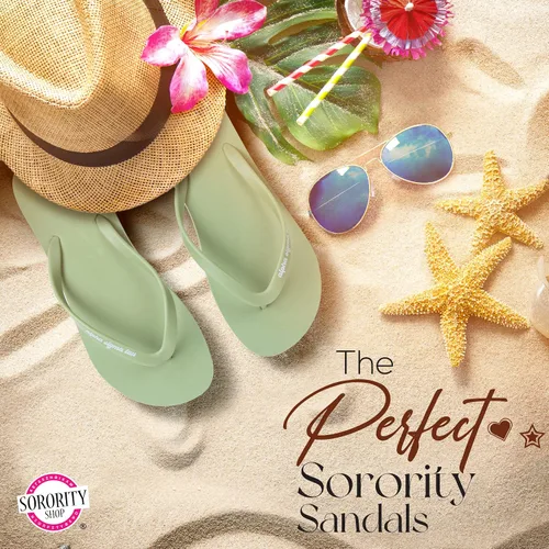 Vista 5 de Sorority Shop Gamma Phi Beta - Chanclas con licencia oficial de hermandad - Chanclas para mujer
