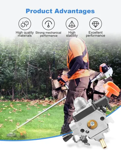 Vista 3 de Kit de carburador para Stihl FS131 FS131R HT131 HT133 KM131 KM131R FS311 Desbrozadora Trimmer Contiene Herramientas Filtro de aire, Reemplaza