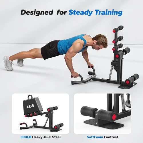 Vista 9 de MERACH Deep Squat Machine for Women, Adjustable Glutes Trainer Machine, Core & Leg Exercise, Push Up Board Workout Equipment at Home Gym