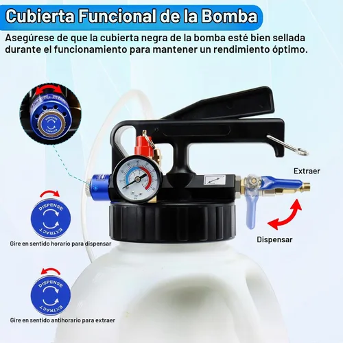 Vista 3 de JoyFans Extractor y dispensador de bomba de fluido de transmisión neumática de 10L, sistema de transferencia de aceite de caja de cambios, kit