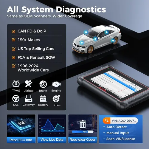 Vista 5 de Kit de escáner Autel MaxiPRO MP900E 2026: funciona como kit MP900-BT MS906 Pro MP808BT Pro con kit de adaptador 11 no OBDII, DoIP CAN-FD, servicio