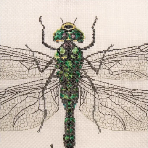 Vista 2 de Thea Gouverneur - Kit de punto de cruz contado - La historia de los insectos - Aida - 14 unidades - Kit de bordado para adultos - Hilos de bordado
