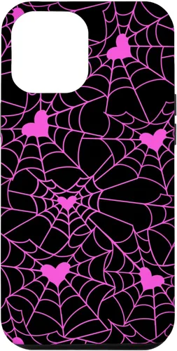 Vista 25 de Carcasa para iPhone 11 con diseño de telaraña, color rosa y negro