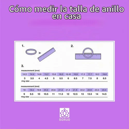 Vista 3 de BORUO Anillo de plata de ley 925, anillo de plumas tamaño 4-12