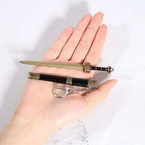Vista 5 de Mini Katana Mini Espada Con Soporte De Plástico Espada Samurái De Metal Modelo De Arma De Juguete Katana Espadas De Anime Llavero