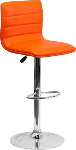 Vista 14 de Flash Funiture silla de bar ajustable con base cromada, Vinilo, Gris