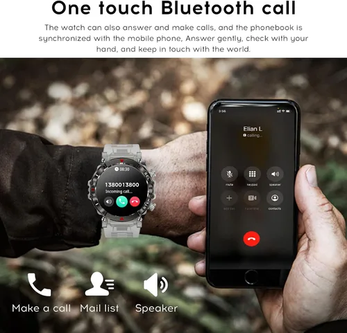 Vista 6 de LogHog Relojes inteligentes militares para hombres y mujeres, monitor de frecuencia cardíaca, resistente al agua, 2023, resistente al agua, presión