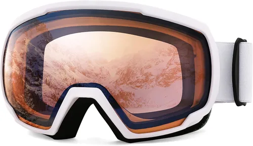 Vista 12 de FEISEDY Ski Goggles, OTG Snow Sport Goggles for Adult Youth, Anti-Fog UV400 Protection Bendable Dual-Lenses B2961