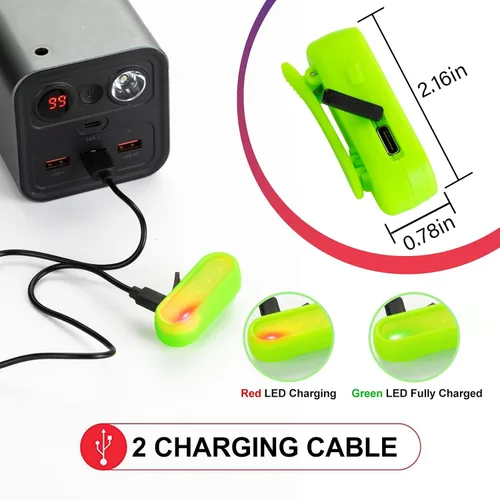 Vista 6 de Luces LED de seguridad para bicicleta, luz trasera de bicicleta rojo/verde, linterna de seguridad trasera de bicicleta, recargable por USB C, 4