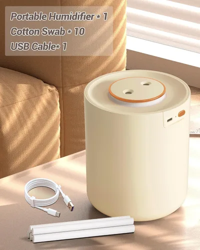 Vista 4 de Humidificador pequeño portátil, humidificadores pequeños de 50.7 fl oz para dormitorio de bebé, humidificadores portátiles de escritorio personal