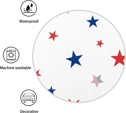 Vista 6 de DWCN Mantel patriótico cuadrado del 4 de julio, impermeable, resistente a las manchas, con patrón de estrellas, lavable para el Día de los Caídos