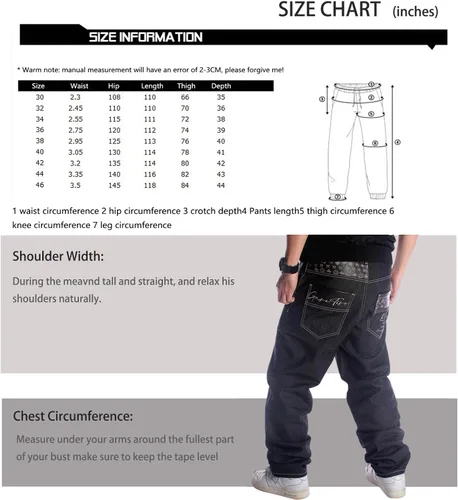 Vista 6 de Y2K Jeans - Pantalones de mezclilla para hombre, estilo hip hop, estilo vintage, bordados, estilo gótico, recto, holgados, pierna ancha