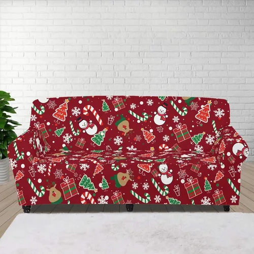 Vista 44 de Boatee Fundas de sofá de 1 pieza con diseño de copo de nieve azul, fundas elásticas para sofá, 1 cojín, protección de muebles, decoración para sala