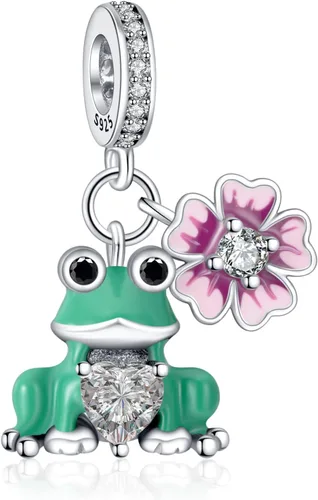 Vista 10 de Abalorios de plata de ley 925 para pulseras, dijes de amor y corazón, flor de cerezo, joyería para mujer