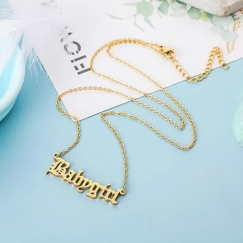 Vista 6 de Aretes de aro de bambú para mujer, de acero inoxidable, estilo de letra inglesa, estilo de los años 8090, accesorio para disfraz, conjunto de joyas