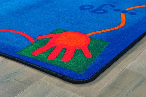 Vista 4 de Carpets for Kids KID$Value Plus 74005 Alphabet Noah - Alfombra ovalada de 6 x 9 pies, color azul