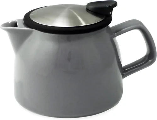 Vista 6 de FORLIFE Bell - Tetera de cerámica con infusor de cesta, 16 onzas/15.9 fl oz, grafito negro