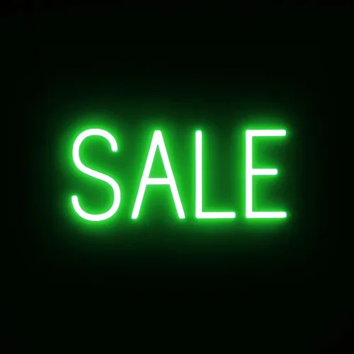 Vista 37 de SpellBrite Letrero de venta para empresas Señales relacionadas con la venta con aspecto de neón, luces LED blancas 16.3 x 6.3 pulgadas Blanco