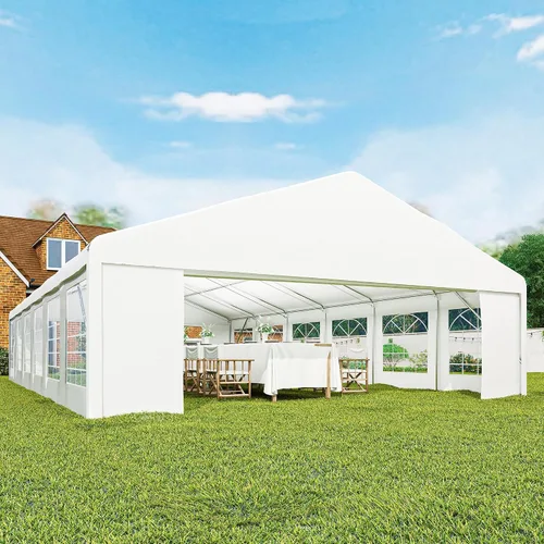 Vista 8 de Outsunny Tienda de campaña resistente de 23 x 39 pies para fiestas, carpa para exteriores, carpa de boda, refugio para eventos, cochera, barbacoa