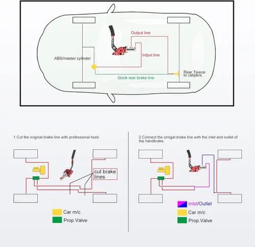 Vista 6 de Universal Racing Freno de mano hidráulico Drift E-Brake Manija de estacionamiento Freno de emergencia Palanca de engranajes Negro