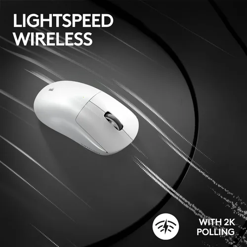 Vista 6 de Logitech G PRO X Superlight 2 Lightspeed - Mouse inalámbrico para juegos, ligero, interruptores híbridos LIGHTFORCE, sensor Hero 2, 32,000 DPI, 5