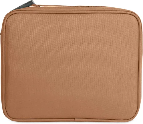 Vista 5 de PackIt (R) Lonchera clásica congelable, almendra, fabricada con tecnología EcoFreeze(R), plegable, reutilizable, cierre de cremallera con bolsillo