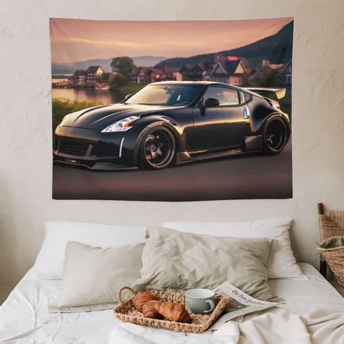 Vista 7 de josnmre 370z Jdm - Tapiz japonés para colgar en la pared para dormitorio, arte estético, decoración del hogar, dormitorio, aula, sala de estar