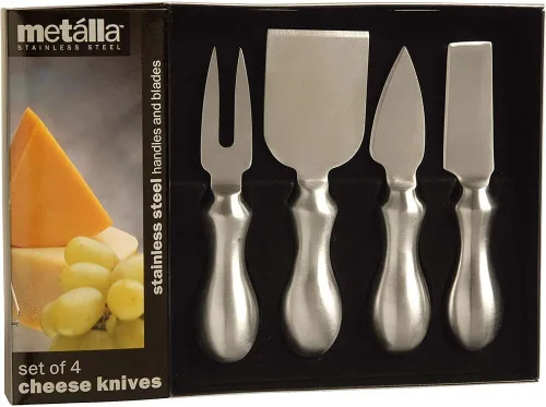 Vista 2 de Prodyne K-4-S - Cuchillos para queso de acero inoxidable, juego de 4