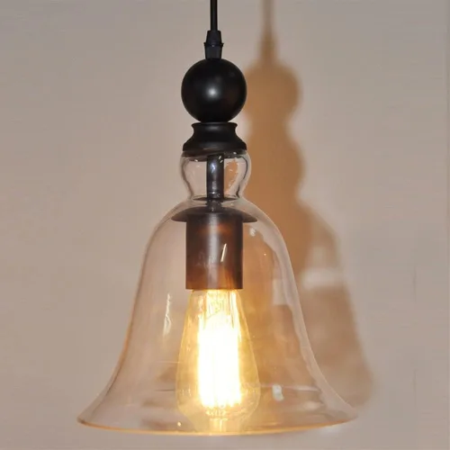 Vista 6 de Lámpara colgante de cristal retro americana, pantalla de cúpula de cristal, lámpara de techo rústica para isla de cocina, comedor, lámpara
