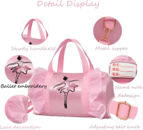 Vista 5 de Debbieicy - Linda mochila de ballet con tutú con llavero para niñas