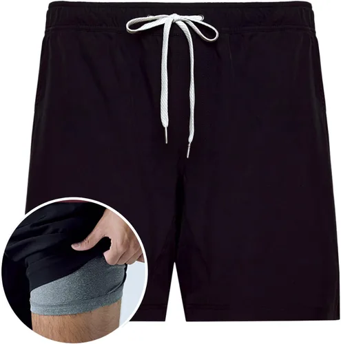 Vista 9 de True Classic Novedosos pantalones cortos para hombre, pantalones cortos de Negro