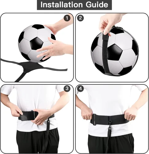 Vista 4 de Xxerciz Entrenador de cinturón de fútbol, entrenador de patada de fútbol, entrenador de patada de fútbol individual ajustable, entrenador de nailon