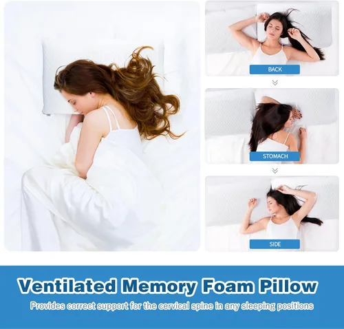 Vista 7 de MASTERY MART Almohada firme para un sueño profundo: espuma viscoelástica refrescante, altura ajustable, tamaño estándar, ideal para personas que