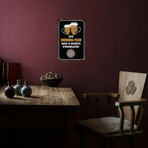 Vista 7 de Póster de metal con letrero de cerveza, decoración de pared, problema de dardos, para el hogar, bar, cocina, cervecería, bar, bar, bar, bar