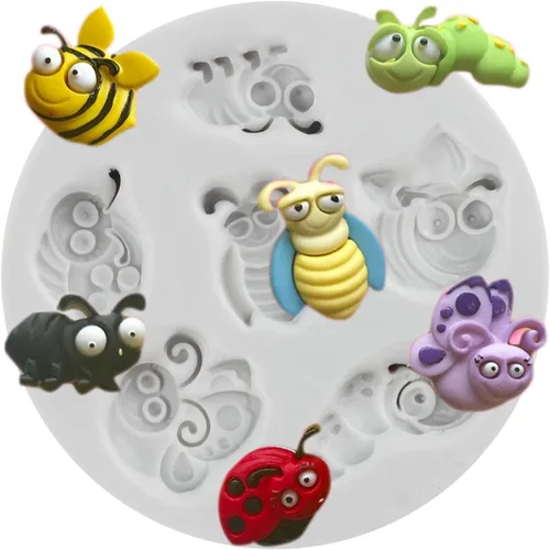 Vista 12 de Molde de silicona de abejorros para fondant de abeja, molde de chocolate para decoración de pasteles de azúcar, decoración de cupcakes, pasta