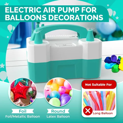 Vista 2 de ETENWOLF Electric Balloon Pump for All Balloons 110V 600W Balloon Blower for Party Metalic Latex 260q Foil Balloons, Balloon Inflator for Birthday