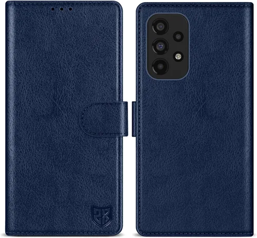 Vista 15 de ZZXX Funda tipo cartera para Samsung Galaxy A53 5G con bloqueo RFID, ranura para tarjetas, función atril, cierre magnético, funda protectora de Negro