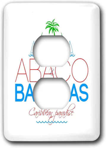 Vista 2 de 3dRose Abaco, Bahamas Caribbean paradise text, decorative images 2 plug outlet cover