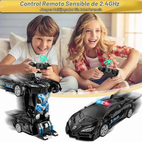 Vista 3 de Coche teledirigido, un botón transforma el coche de los juguetes con la Negro