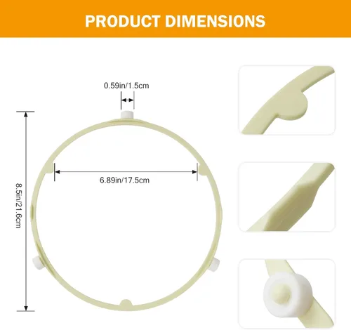 Vista 2 de 2X 8.5in/21.5cm Microwave Turntable Support Ring Microwave Tray Plate Roller Ring Compatible with GE Sam-Sung Frigi-daire WB06X10625 WB06X10818