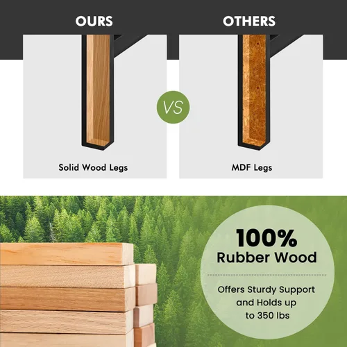 Vista 5 de COSTWAY Juego de 2 taburetes de silla de montar de 24 pulgadas de altura de mostrador con patas de madera maciza y reposapiés, taburetes modernos