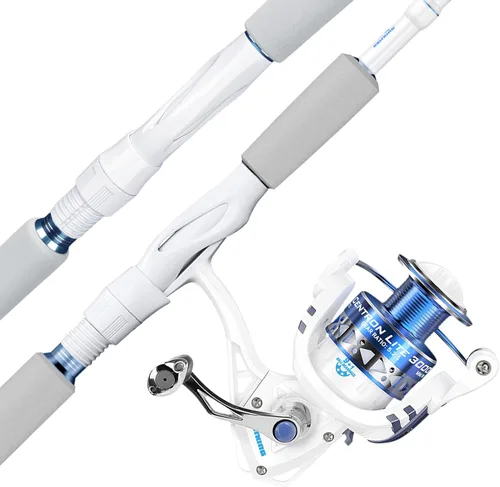 Vista 10 de KastKing Centron Lite Set de 2 cañas de pescar de grafito IM6/guías de acero inoxidable con anillos de cerámica/asas contorneadas de EVA/talón