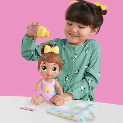 Vista 5 de Baby Alive Shampoo Snuggle Sophia Sparkle Brown Hair - Juego de muñecas de agua de 11 pulgadas, juguetes para niñas y niños de 3 años y más